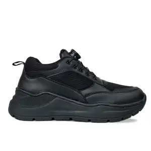 AKSARA Sneakers Pria Hitam Tali Putar Casual Formal Pria Hitam Kerja Kuliah Trendy Sneakers Pria Formal Full Hitam, Cream, Coklat Kerja Pria sepatu sekolah sma