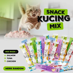 Snack Kucing Mix isi 50 pcs / Snack Strip Kucing Kecil / Cemilan Kucing/ Snak Penggemukan Makanan