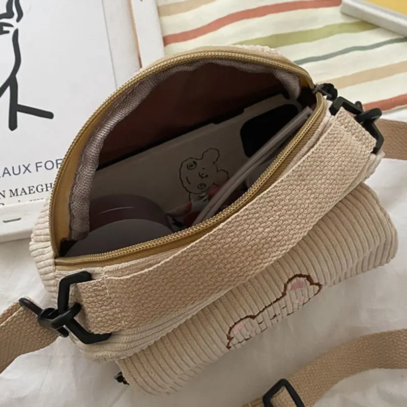 Túi Xách Túi Xách, In Hình Gấu Hoạt Hình Thời Trang, Thích Hợp Cho Học Sinh, Túi Tote Và Túi Đeo Vai, túi Messenger 5