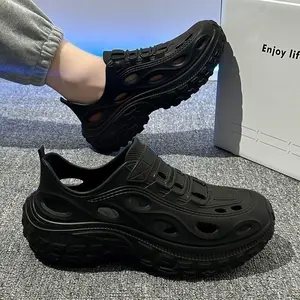 Airy&SoleCo Sepatu Outdoor Anti Slip & Tahan Air Warna Hitam dengan Desain Berlubang Nyaman untuk Kegiatan Outdoor Sehari-hari Soul Tebal dan Stabil 202512304549