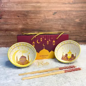 Hampers Mangkok Keramik Set Isi 2 Idul Fitri + Sumpit