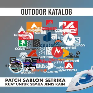 LABEL TAG BRAND OUTDOOR PATCH STIKER SABLON BAJU Logo Setrika / cetak print DTF POLYFLEX gunung outdoor Sablon awet/ iron patch setrika Emblem