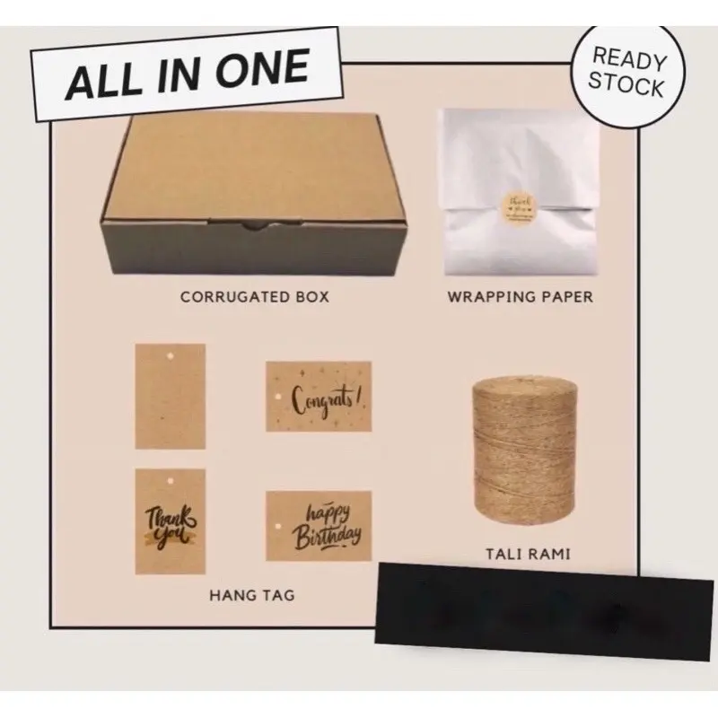 Paket lengkap packaging aesthetic all in one rustic