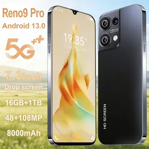 Smartphone Reno 9 Pro 7.3inch Layar Super 16GB+1TB Full ORI 8000mAh Kamera 48MP+108MP OIS 10Core Fingerprint ID Face Unlock Snapdragon
