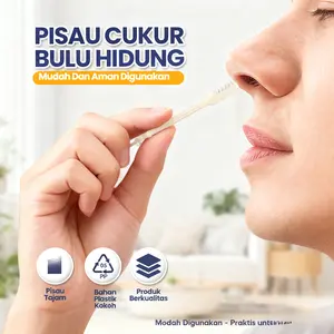 Pemangkas bulu hidung manual dari baja tahan karat dengan gigi seperti sisir, cocok untuk pria dan wanita, dan dirancang untuk mencukur dan mencabut bulu hidung tanpa merusak kulit.
