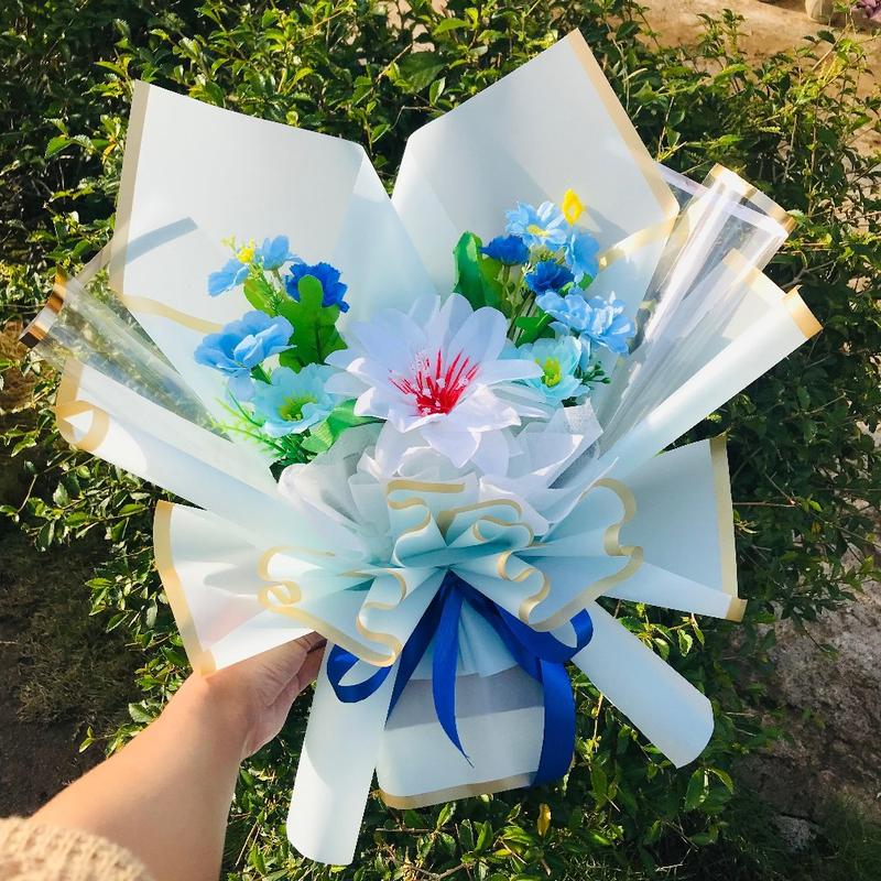 Product Introduction of BUKET BUNGA CANTIK / BUKET BUNGA AESTHETIC TIPE SKYBLUE / BUKET BUNGA HADIAH ANNIVERSARY 2