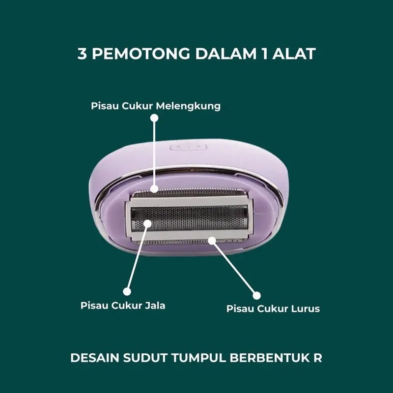 MISSAI Alat Mencukur Mini Listrik Pencukur Bulu Ketiak Wanita / Mini Lady Shaver / Tanpa Rasa Sakit Pencukur Rambut / Alat Pencukur Bulu Kemaluan Epilator BD03 6