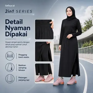 Celana Rok Legging Wanita Muslimah Panjang Sporty Syar’i Senam Jogging