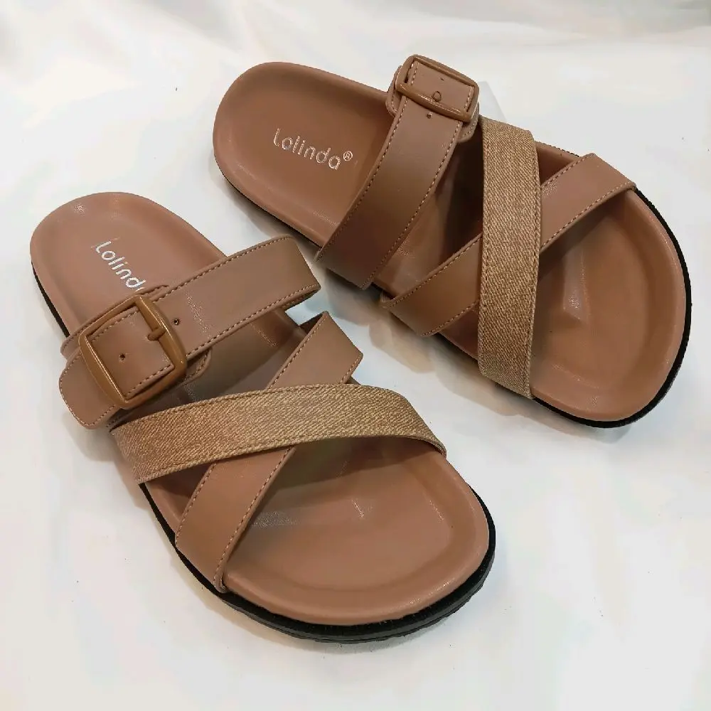 sendal wanita ter baru bahan kulit  crop original lolinda