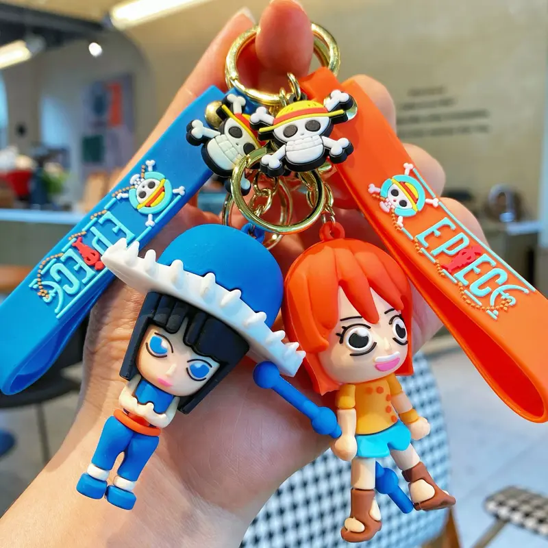 Gantungan Kunci One Piece Luffy Zoro Chopper Sanji Gantungan Kunci Motor Mobil Tas Keychain 3