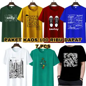 KAOS SANTAI 100 RIBU DAPAT 7 PCS PRIA WANITA