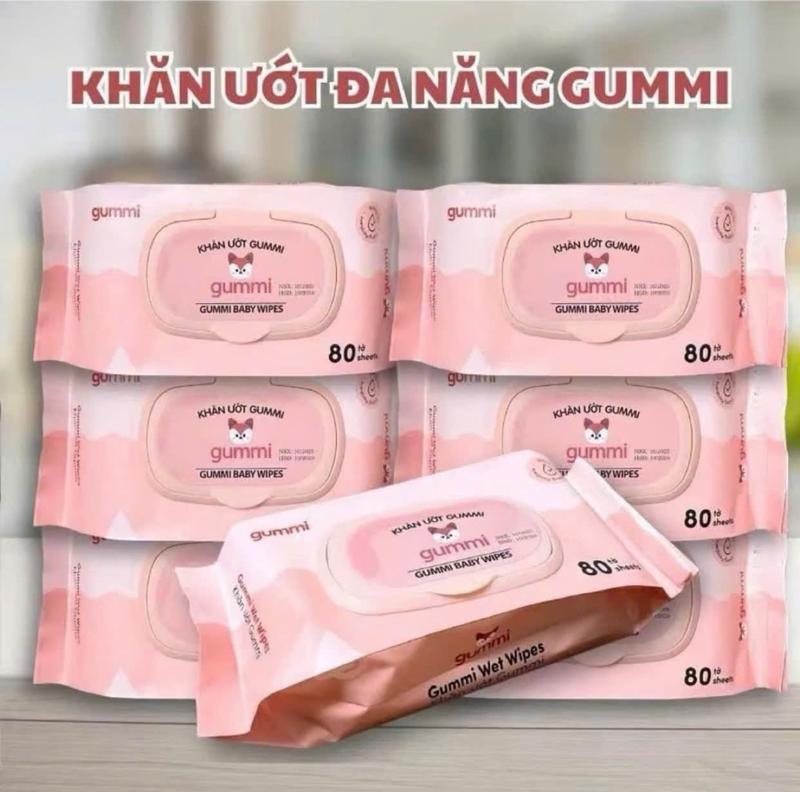 Thùng 10 Gói khăn ướt GUMMI Đa Năng Không Chứa Cồn Cao Cấp An Toàn Cho Mọi Người