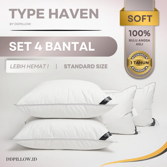 Gambar DDPillow Set 4 Bantal Tidur Bulu Angsa Asli, Type Haven, Bantal Hotel Bintang 5 / Bantal Empuk - Bantal dari ddpillow Kota Administrasi Jakarta Barat Tokopedia