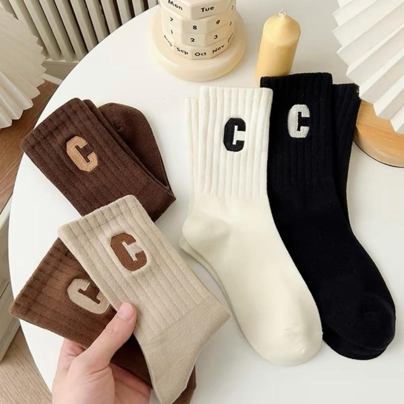  Combo 10 đôi tất nam nữ cổ cao Chữ C với chất liệu cotton mềm mại  thoáng khí mẫu bazic phối đồ cực xinh 