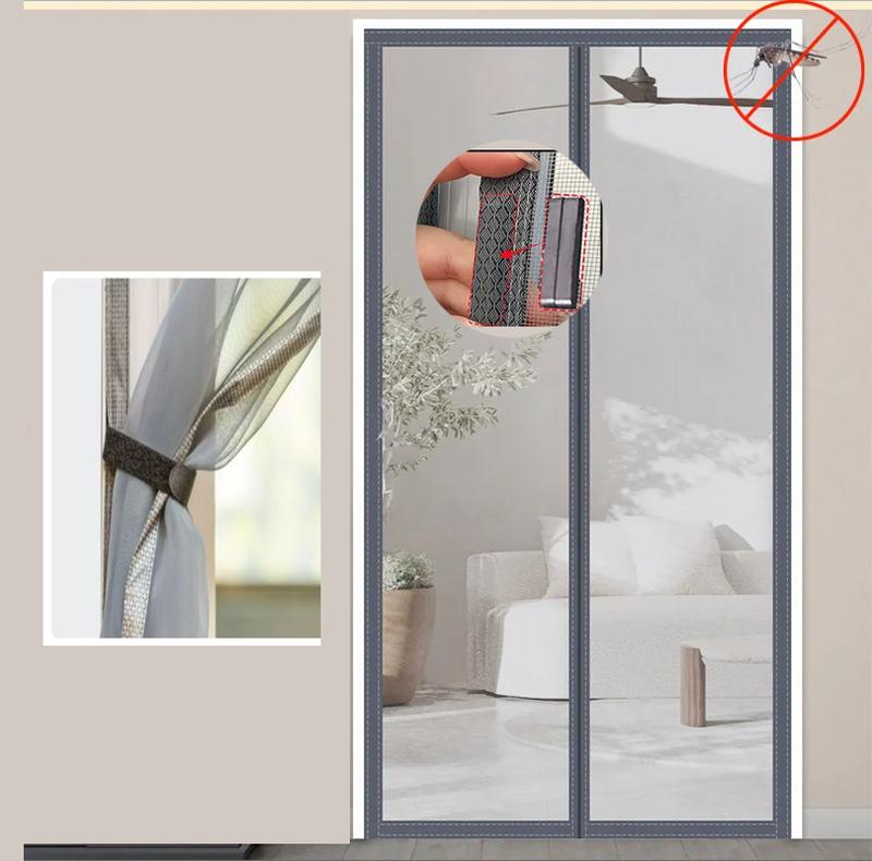  Cửa Màn Từ Tính Màu Xám Gia Dụng Mùa Hè Mã Hóa Tự Mồi Tự Lì Chống Muỗi Cửa Màn Thú Cưng Rèm Kích Thước Có Thể Tùy Chỉnh 