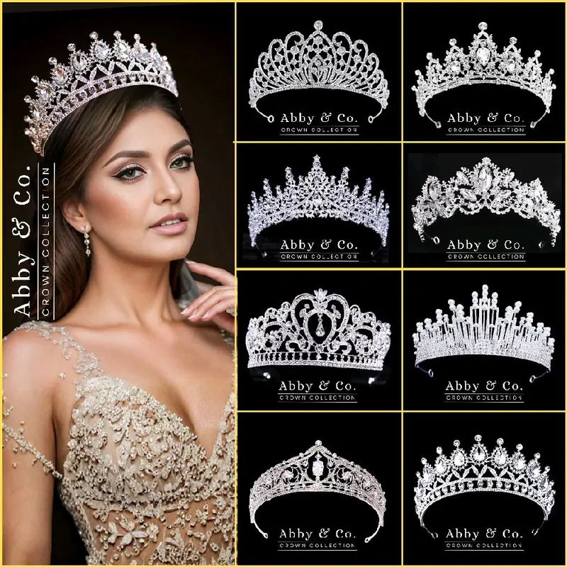 3-Piece Crown and Tiara Set – Sparkling and Regal with  display picture 2