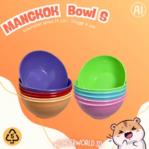 Mangkok Makan Plastik Bulat CAP AI Diameter 14 cm Mangkok bowl set mangkok es mangkok mie mangkok bubur kitchenware Biru Dapur Hijau Merah Pink Ungu ALAT DAPUR CUCI GUDANG SERBA 10 RIBU ALAT DAPUR LENGKAP