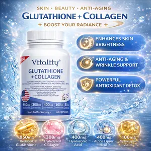 Glutathione + Kolagen menghambat produksi melanin, memudarkan flek, memperbaiki anti penuaan, mengurangi risiko rambut rontok, dan mendorong perbaikan jaringan