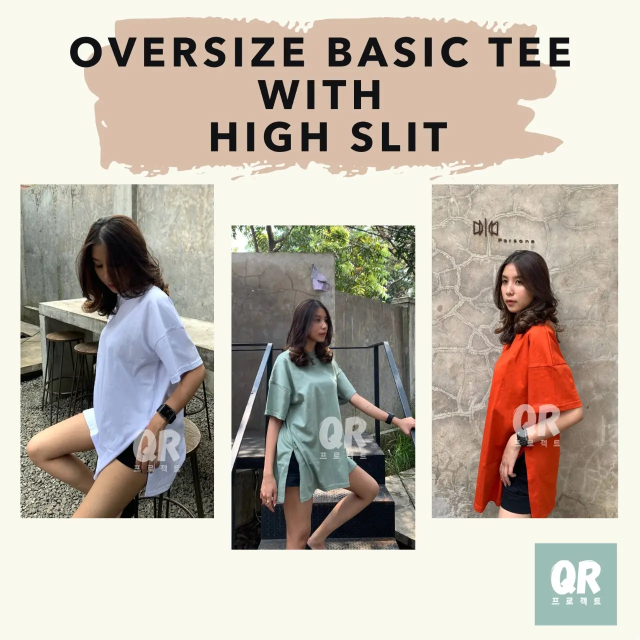 QR PROJECT ID - Kaos Polos Oversize High Slits