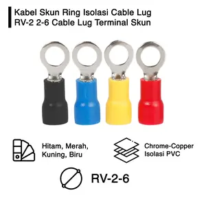 Terminal Kabel Sekun Cable Skun Ring O Bulat Cable Lug Isolasi RV 2-6