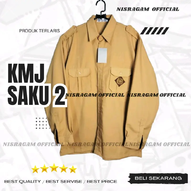 KEMEJA PRAMUKA/PENGGALANG SAK 2 COKSU COKLAT KUNING  SMP SMA Baju Dewasa 2