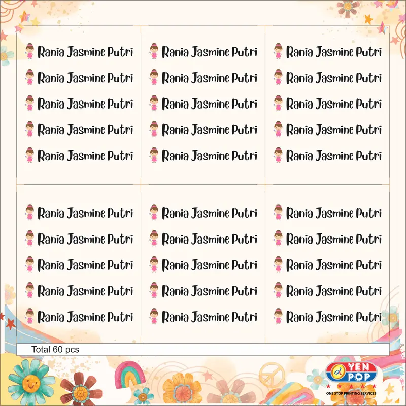 Sticker Label DTF UV Karakter Lucu SEHARI JADI 7