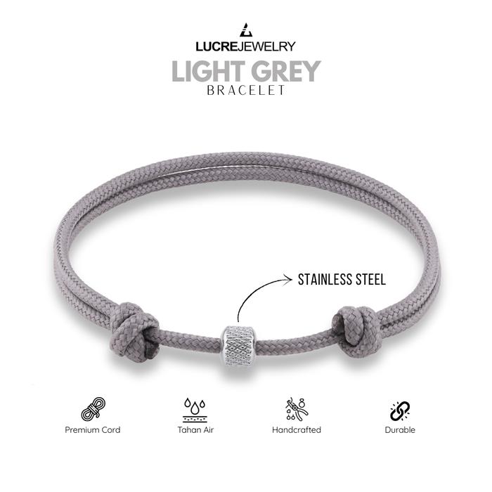 Gambar Gelang Tali Pria Original - LIGHT GREY | Premium Quality Cord Bracelet dari Lucre Jewelry Kota Administrasi Jakarta Timur Tokopedia