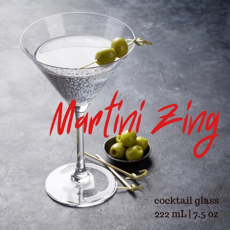 MARTINI ZING Cocktail Glass | Gelas Koktail | Gelas Bar | Stem Glass 2