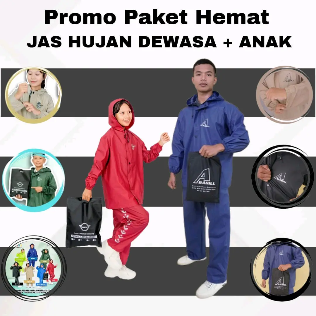 Beli 1 Dapat 2 Jas Hujan Anak Dan Dewasa Setelan Baju Celana Laki laki Perempuan Anti Rembes Waterproof Tebal Elastis Best Quality Tidak Mudah Robek