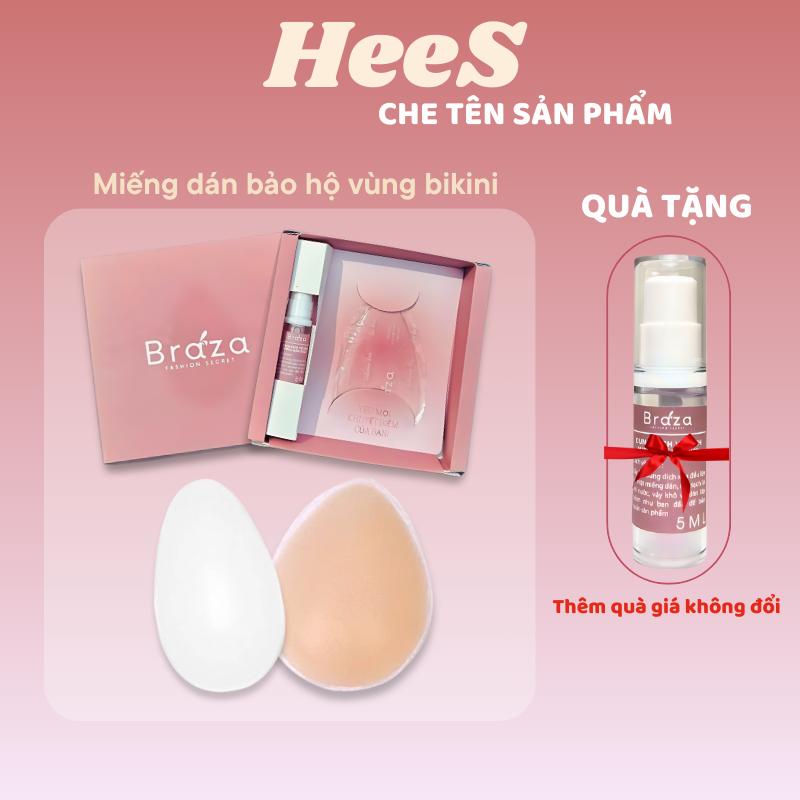  HeeS Miếng Dán Silicon BRAZA Che Rãnh Vùng Kín Chống Lộ Bikini Legging Tập Gym Size M & L An Toàn Không Kích Ứng Tặng Kem 5ml 