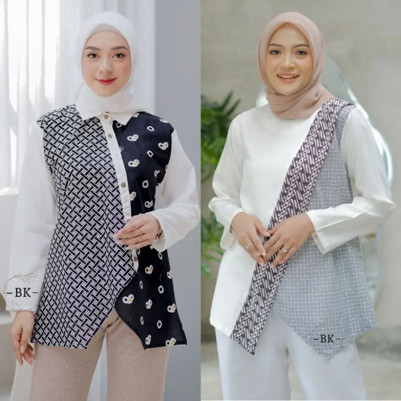BAJU BATIK WANITA MODERN MONALISA GENES M,L,XL asli PEKALONGAN