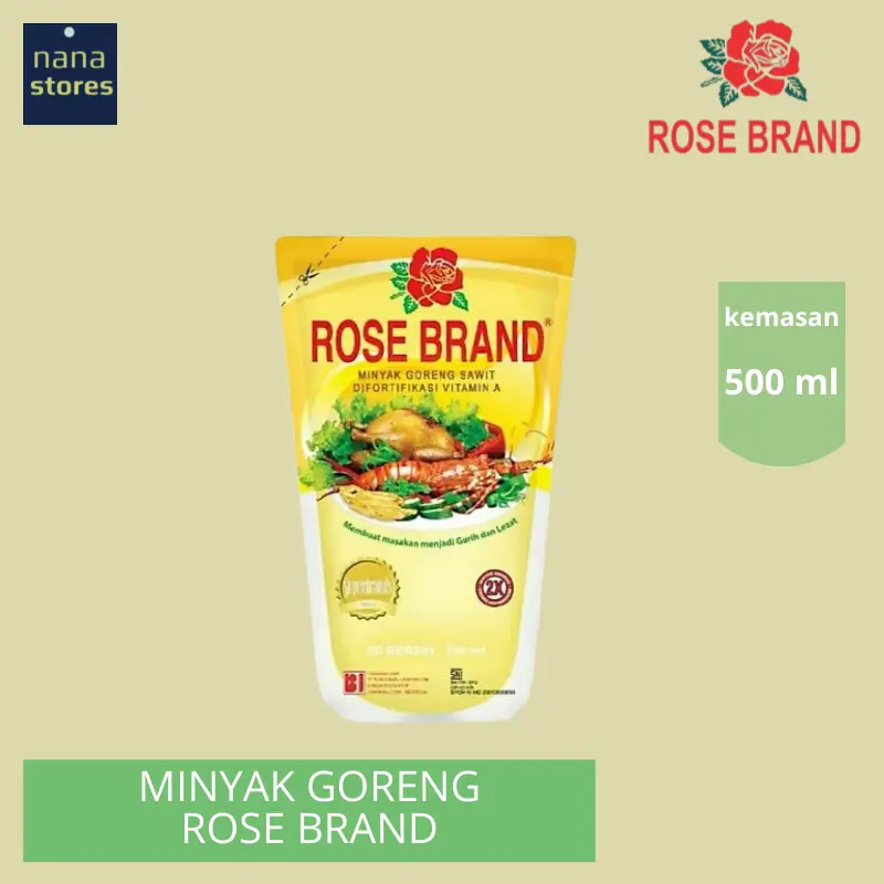 Minyak Goreng Rosebrand 500ML dan Tawon Berat 900ML Kemasan Pouch Rasa Gurih, Tahan Panas, Penggunaan Sehari-hari Murah