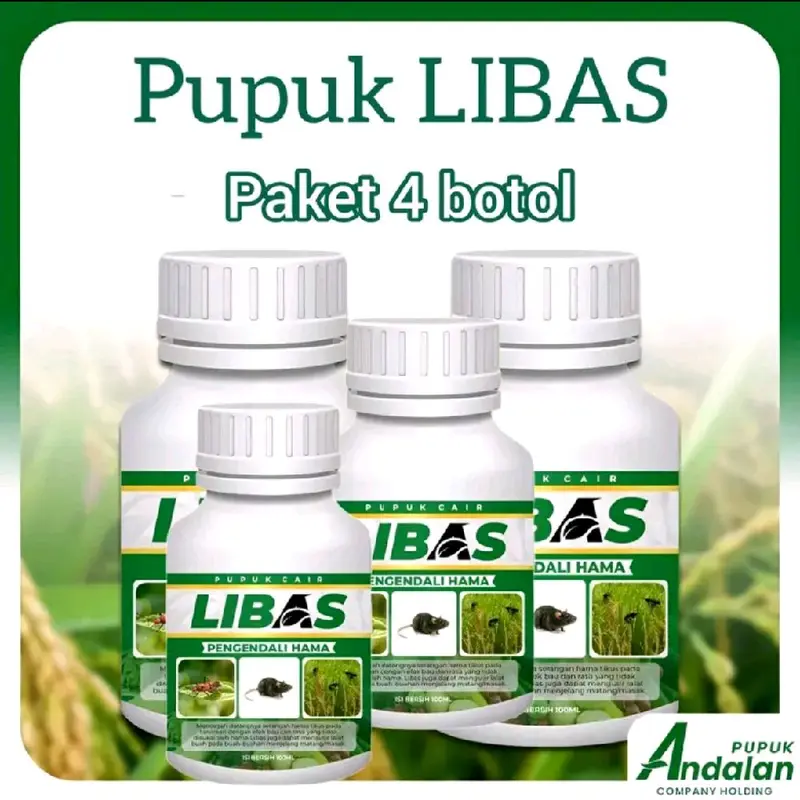 (PAKET 4 BOTOL) Pupuk libas - pupuk Obat Zpt solusi membasmi hama wereng, hama tikus, walang sangit, dan sejenisnya bakteri pada semua tanaman dan Tumbuhan 0