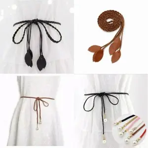 MYXstore kepang wanita belt cewek/ tali kepang mutiara / tali kepang daun / tali gamis / tali dress / Kepang - ikat pinggang wanita belt cewek tali pinggang kepang mutiara kepang daun