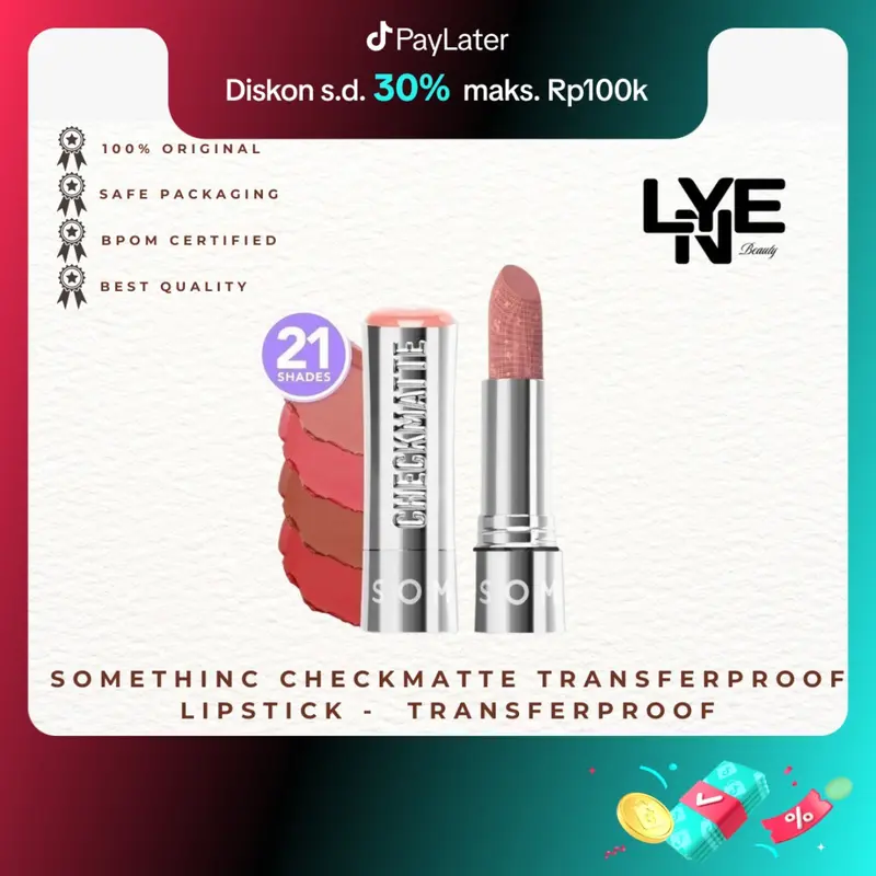 Somethinc Checkmatte Transferproof Lipstick - Lipstick Matte Bibir Kering Lipstik 0