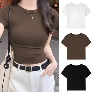 Atasan Crop Top Tshirt Polos Kaos Wanita Slim fit/Crop Top Wanita