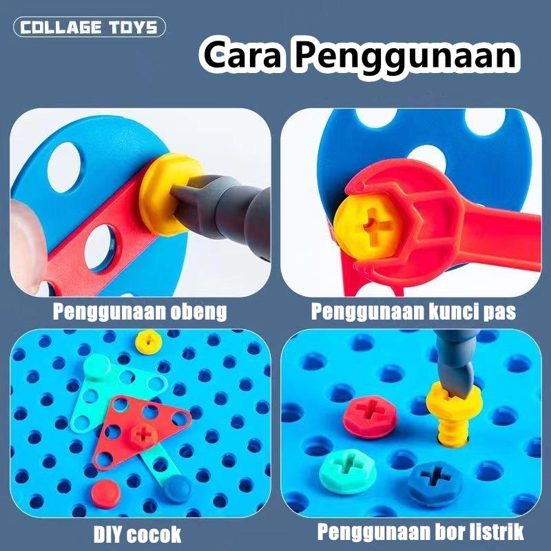 Product Introduction of 230PCS Mainan Dinosaurs Tool Box Set Anak 3D Mainan Edukasi Anak 4 Tahun DIY Merakit Kotak Alat 19