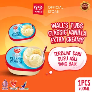 Wall's Tubs Classic Vanilla Extra Creamy 700ml - Wall's Es Krim / Ice Cream