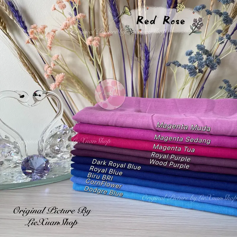 Segiempat Hijab Paris ORI RED ROSE Kerudung Muslim Seragam 3