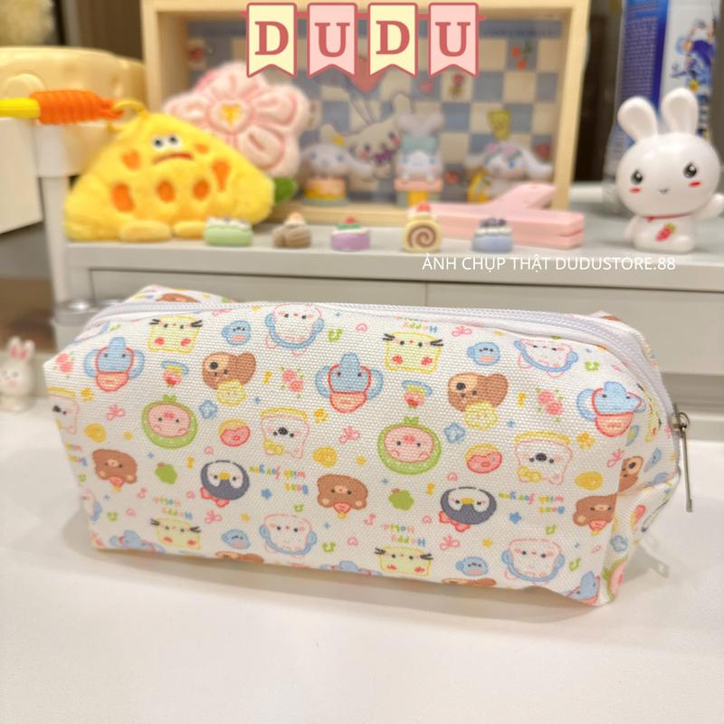 Túi Đựng Bút Hộp Đựng Bút Hộp Bút Bóp Viết INS DUDU Vải Canvas Dung Tích Lớn Dễ Thương HAPPY DOG