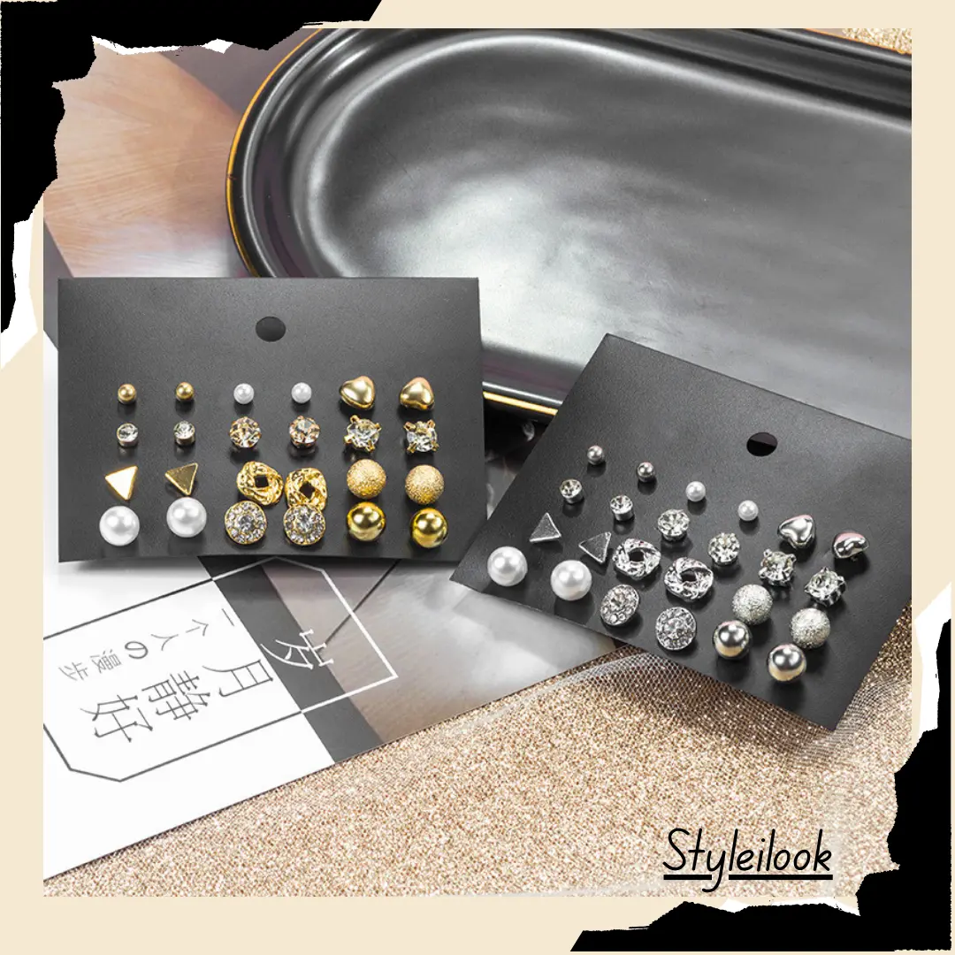 ꕤSTYꕤ FA29 AYN  12 Pasang Anting Set Pasangan Aksesoris Wanita