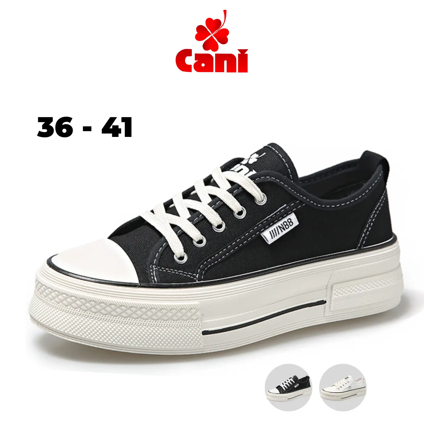 CANI Aerin Sepatu Canvas Platform Wanita Casual Karet Shoes K9178