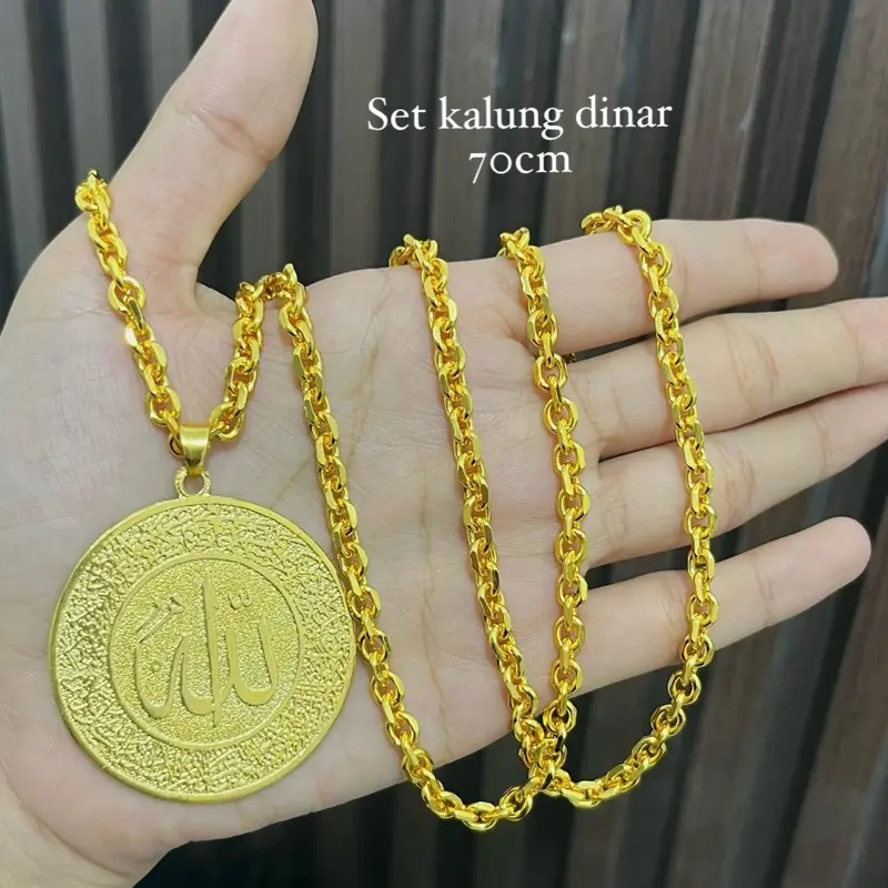DINAR KALUNG 75cm panjang sedada LAPIS EMAS