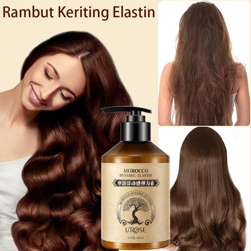 Rambut Keriting Elastin300ml cury hair cream Melembabkan Tidak lengket Kurangi rambut kusut 0