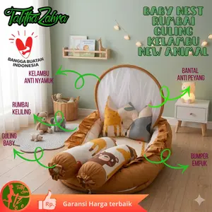 Talitha Zahra Baby Nest Ruffle Rumbai & Kelambu Anti Nyamuk Kasur Bayi 60x80cm Kado Lahiran Terlaris Termurah