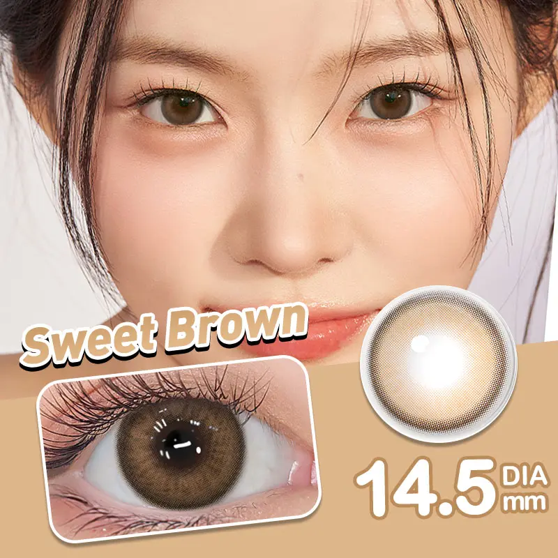 【Big Eyes & Ring】Magister Softlens DIA 14.5mm Cokelat Hazel Sweet Brown Lens Kontak Minus 0.00~-6.00 Abu-abu Arabic Grege Gray Lensa with Case 3