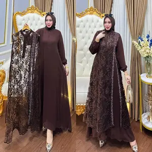 Dress Nazila Outer Brukat Terbaru gamiss Kondangan dan Lebaran Mewah