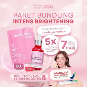 CLEAREAN Paket Bundling Intens Brightening Serum Booster dan Body Soap Cerah 5x Active Combination Kulit Cerah Maksimal