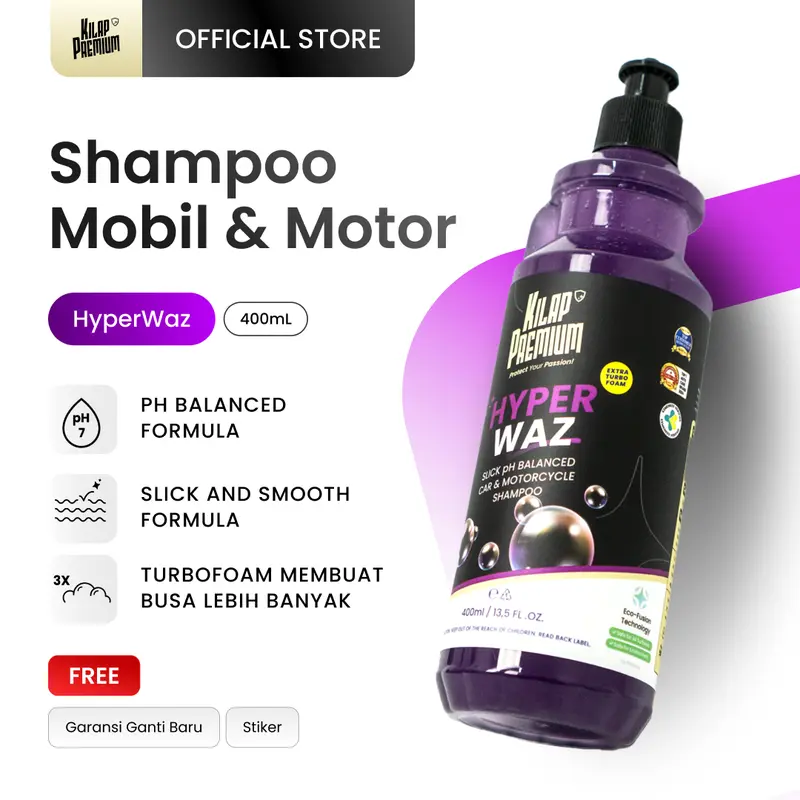 Hyperwaz | Shampoo Cuci Motor dan Mobil Hi-Foam Ph-Balanced - Kilap Premium Car 0