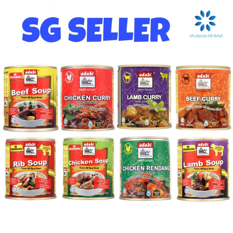 (Ready Stock) Adabi Ready To Eat Canned Food - Ribs Soup / Mutton Curry/ Chicken Rendang/Chicken/Beef/MuttonCurry